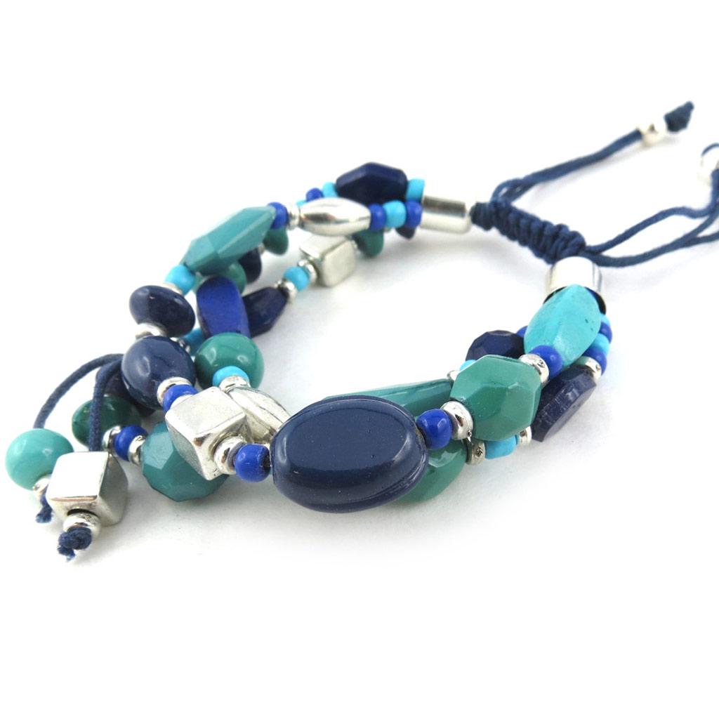 Les Trésors De Lily [N1142] - Bracelet ethnique 'Kilimanjaro' bleu turquoise