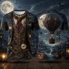 Halloween Pumpkin Graphic T-shirt Men 3D Print Short Sleeve Funny T-shirt Fashionable Comfortable Loose Casual Versatile Sports T-shirt