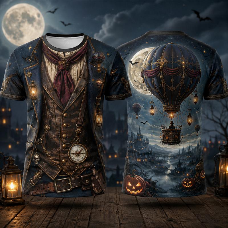Halloween Pumpkin Graphic T-shirt Men 3D Print Short Sleeve Funny T-shirt Fashionable Comfortable Loose Casual Versatile Sports T-shirt