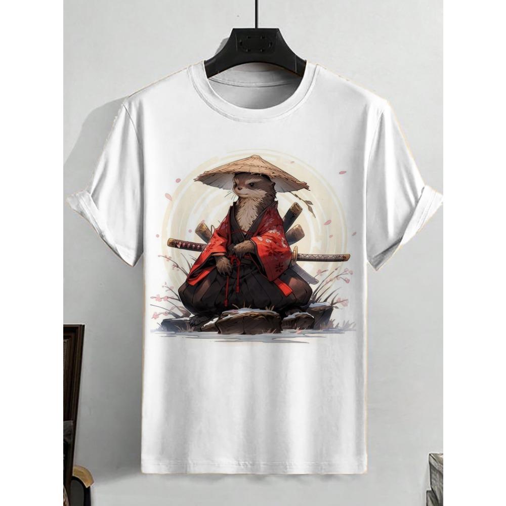 

Футболка с принтом мультяшного кота для мужчин, топы в стиле хип-хоп для активного отдыха, свободная одежда унисекс с коротким рукавом и круглым вырезом, модная футболка с рисунком в стиле аниме 3D 3XL