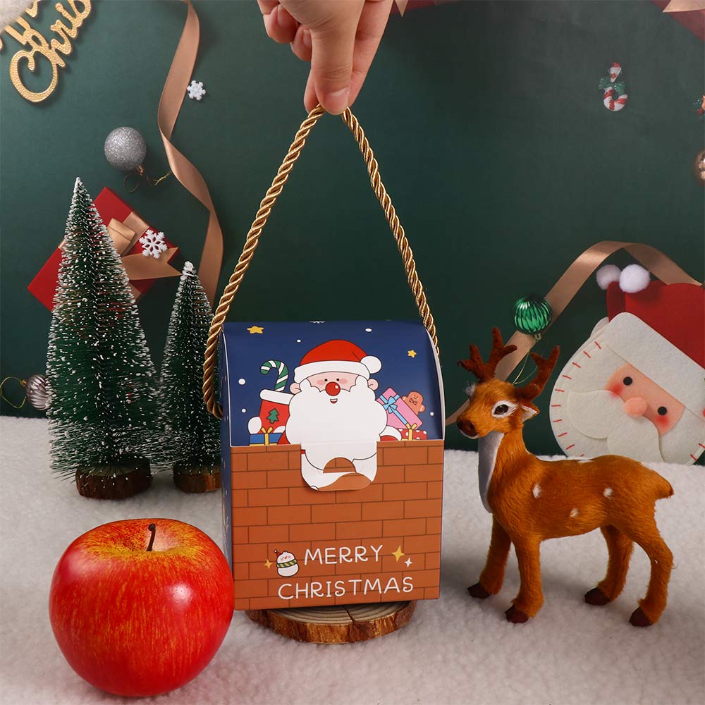 Shop New Year Nougat Chocolate Candy Gift Basket Xmas Gifts Bag Packaging Boxes Christmas Handbag