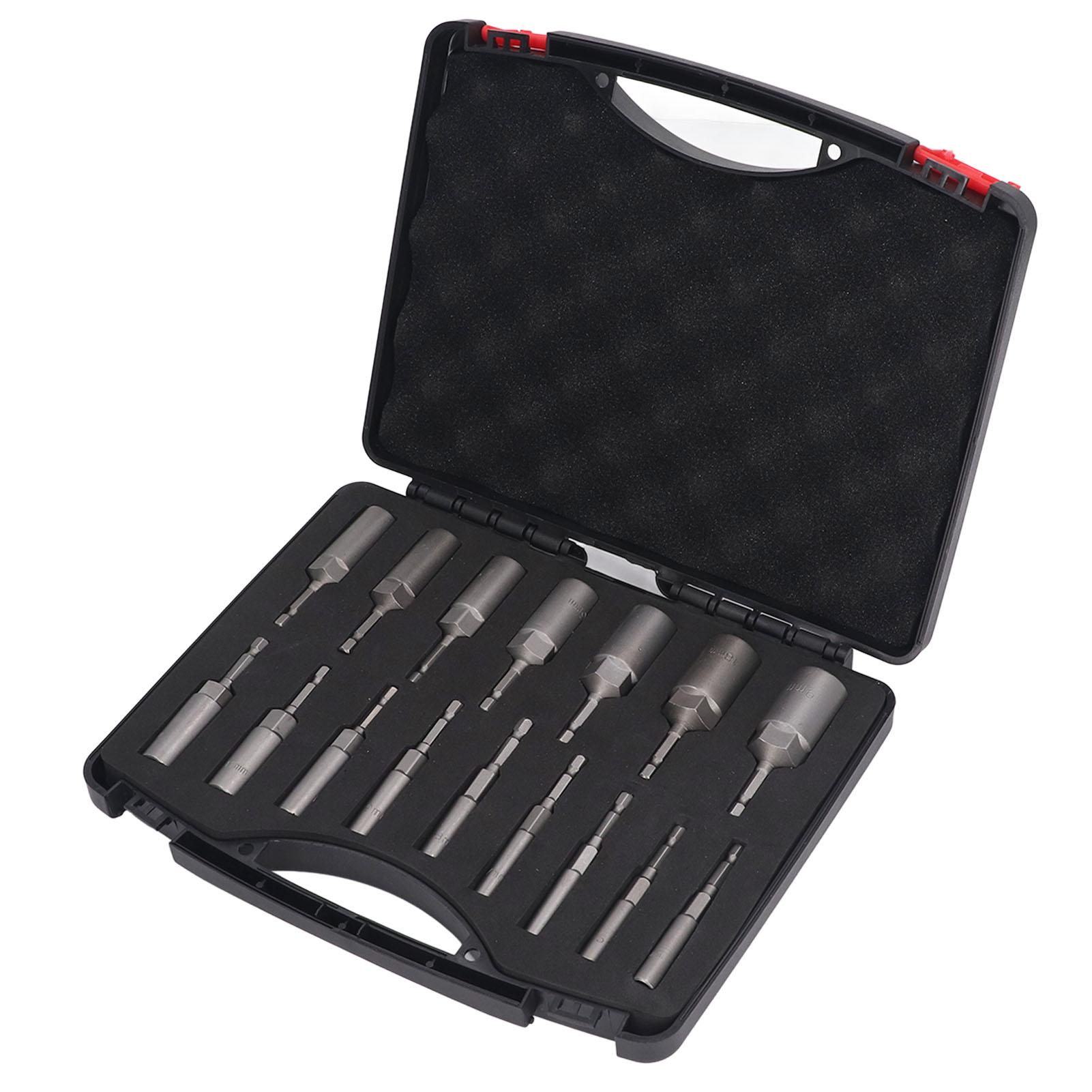 

16PCS Socket Adapter Assortment Hex Shank Deep Socket Set for Impact Wrench Driver Electric Drill