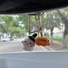 Yousheng Halloween Crochet Pumpkin And Ghost Car Pendant Handmade Mini Knitted Ghost Pumpkin Hanging Ornament for Car Rear View Mirror Interior