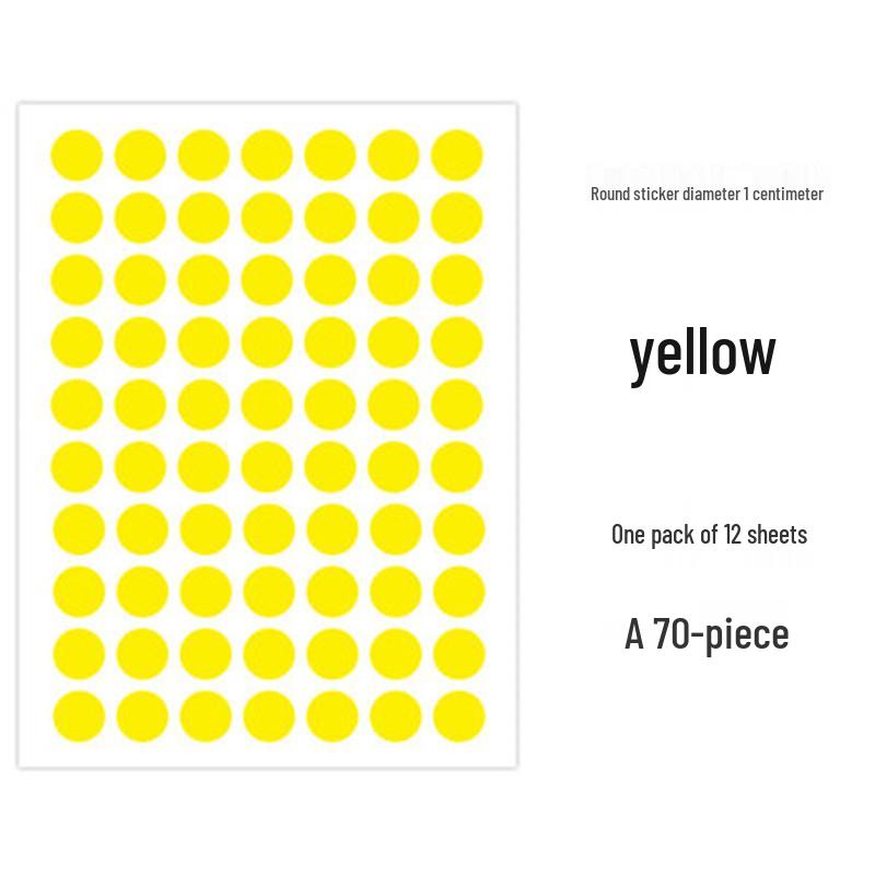 Colorful Round Dot Self-Adhesive Label Stickers: Red, Yellow, Blue, Green, White - Blank Paper for Marking
