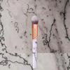 Professional 10pcs Flat Style Kabuki Makeup Brushes Set Natural Gemstone with Marble Handle for Face Use with Storage Case