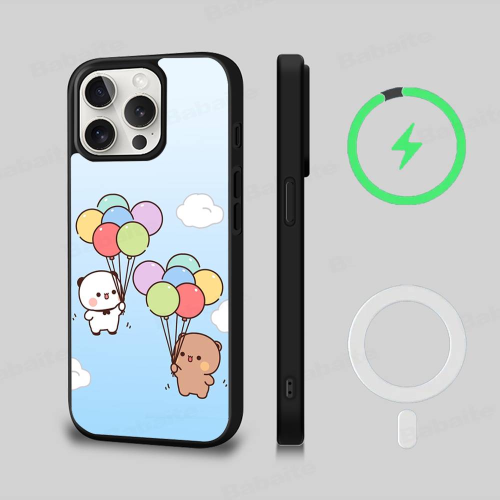Cute Bubu Dudu Cartoon Black For Magsafe Magnetic Phone Case For IPhone 16 15 17 Pro Max 11 12 13 14 Plus Cover
