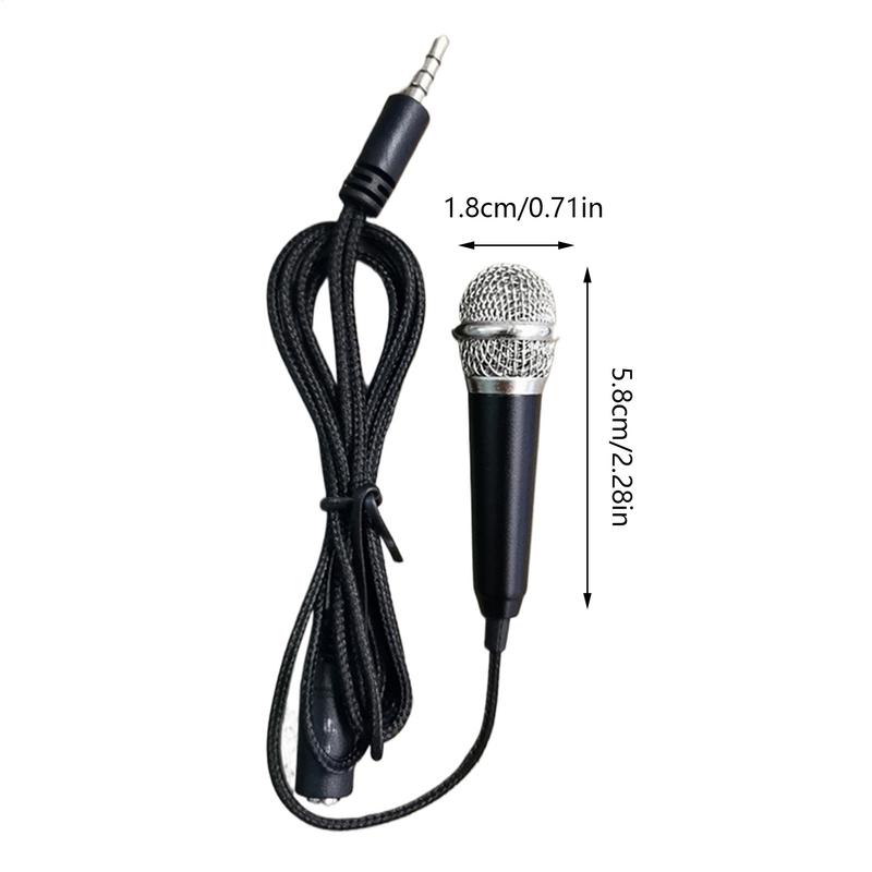 Mini Portable 3.5mm Stereo Studio Mic KTV Karaoke Mini Microphone for Smart Phone Laptop PC Desktop Handheld Audio Microphone