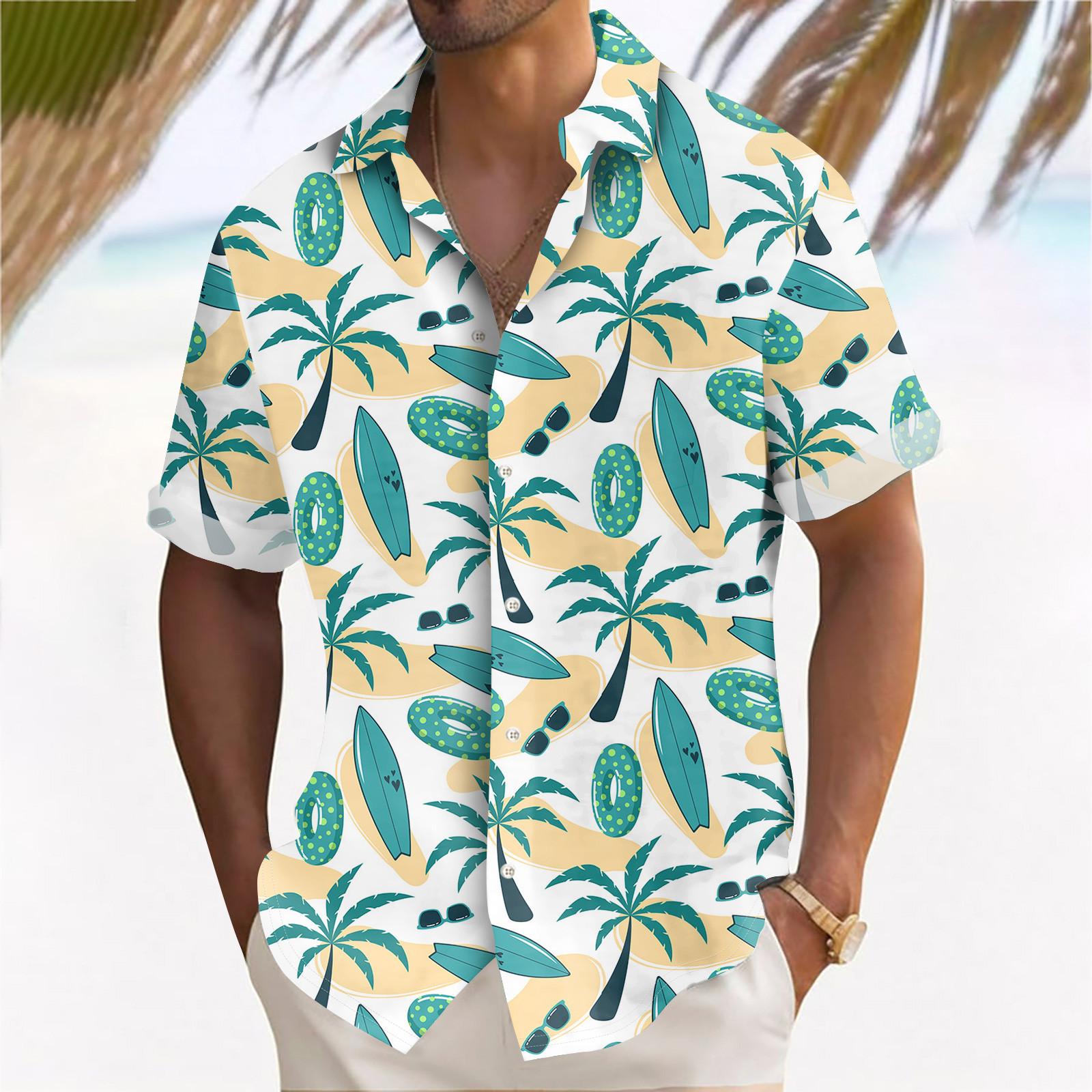 

Гавайская рубашка для мужчин, мужские винтажные рубашки для боулинга на пуговицах, летняя пляжная рубашка с коротким рукавом XXXXL
