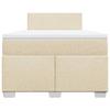 Exclusive House - Slatted Bed Base with Cream Mattress 120x200 Cm Fabric