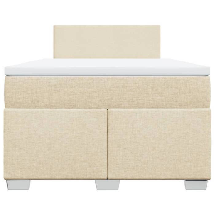 Exclusive House - Slatted Bed Base with Cream Mattress 120x200 Cm Fabric