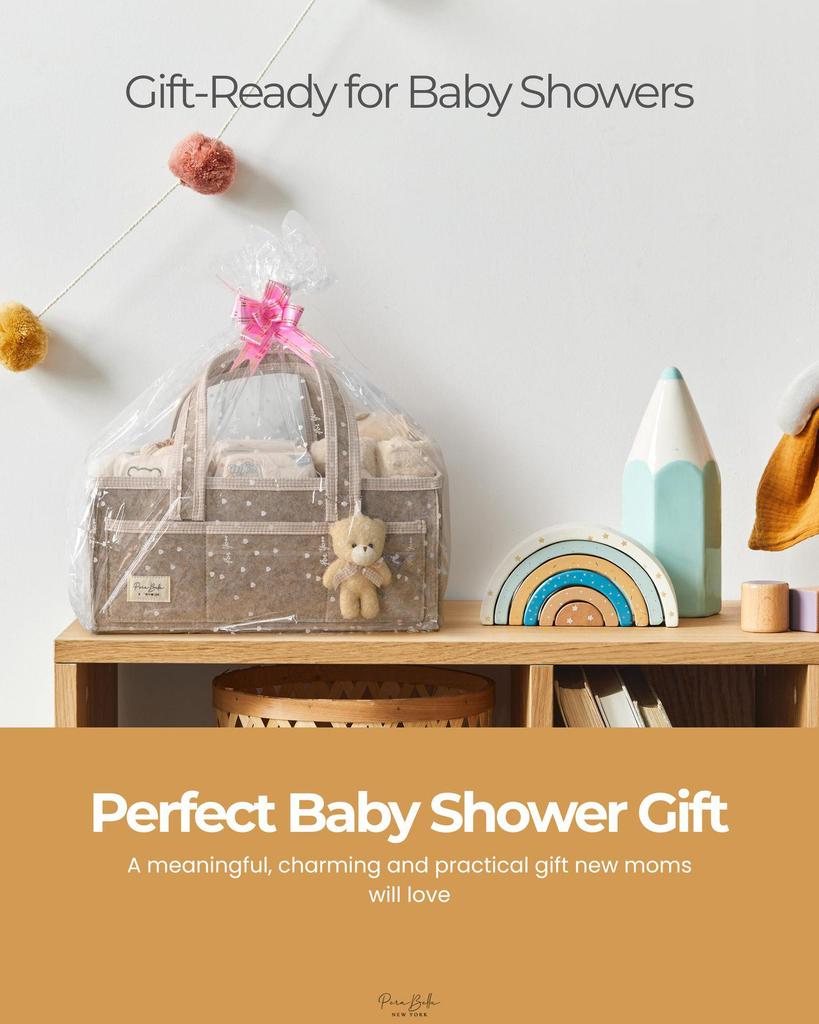 Large Capacity Foldable Felt Diaper Bag – Portable & Handheld Mommy Bag for Car or Storage