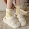 Screw Thread Floor Plush Socks Thickened Mid Tube Socks Women Creative Coral Fleece Socks  Winter