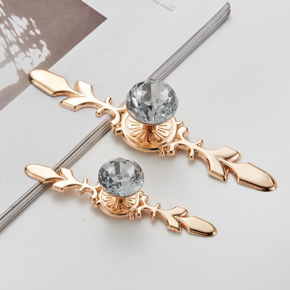 Single Hole Crystal Handles Zinc Alloy Drawer Knobs Luxury Cabinet Knobs Home