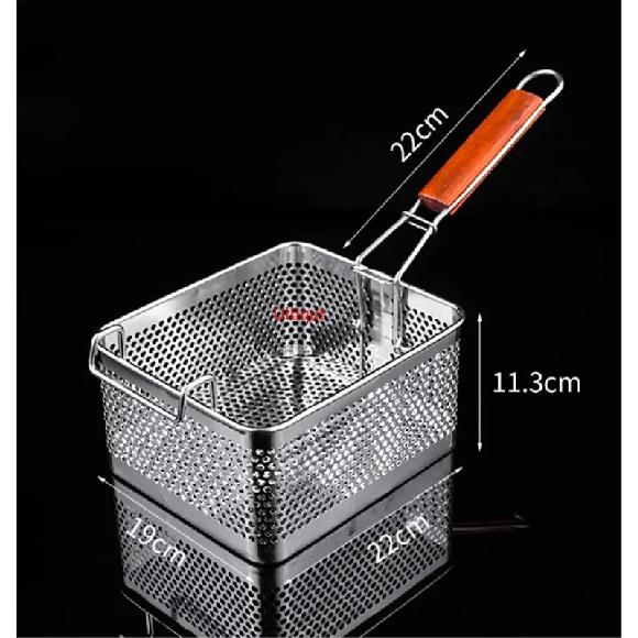 Stainless Steel Fryer frying Basket Screen French Fries Frame Square Filter Net Encrypt Colander Strainer Shaped Frying Meshed