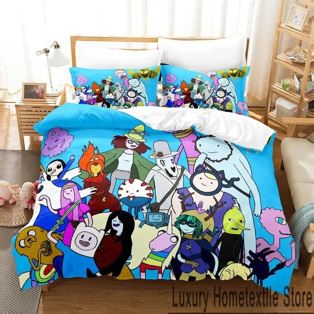 

Мультфільм The Dog Face Adventure Time Finn Jake Комплект постільної білизни Підодіяльник Постільний комплект Підодіяльник Наволочка Підодіяльник king queen size EU Double 200x200cm
