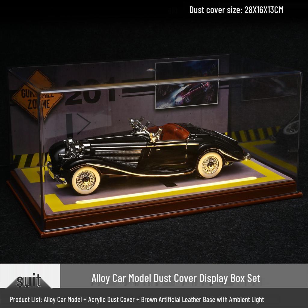 1/24 Mercedes-Benz 500K Modellauto aus Legierung mit Ton und Licht: Klassisches Retro-Ornament zum Zurückziehen, Geschenkbox zum Mittherbstfest