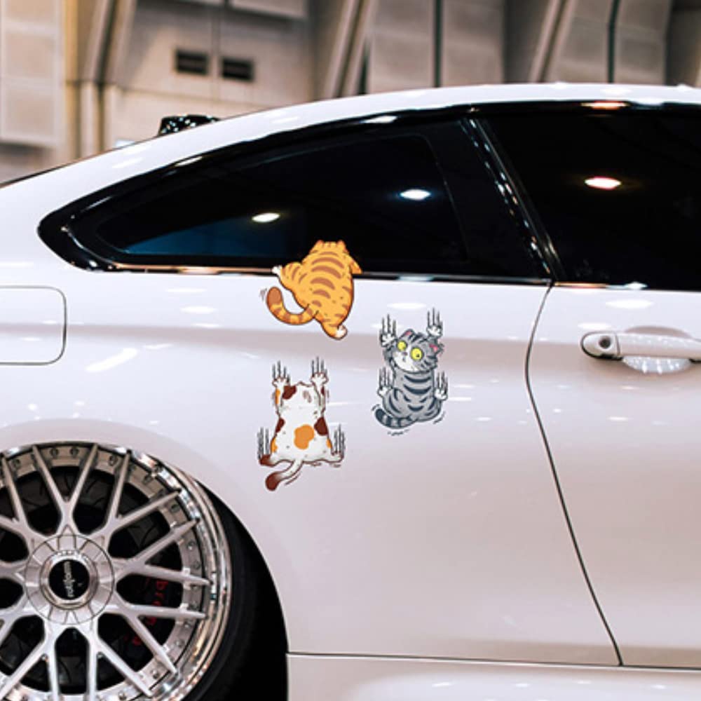 Itisyou Fahrradaufkleber Autoaufkleber Lustiger Autoaufkleber Auto Katze Aufkleber Katze Aufkleber Auto Kratzer Verdeckter Aufkleber Fahrrad Koffer Aufkleber 3er Pack (S)