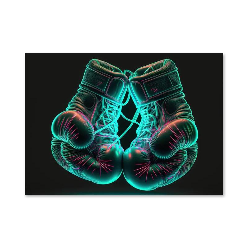Retro Boxhandschuhe Leinwand Malerei Kunst Ästhetik Poster Drucke Boxing Gym Club Hintergrund Wand Dekor Jungen Zimmer Bild Cuadros