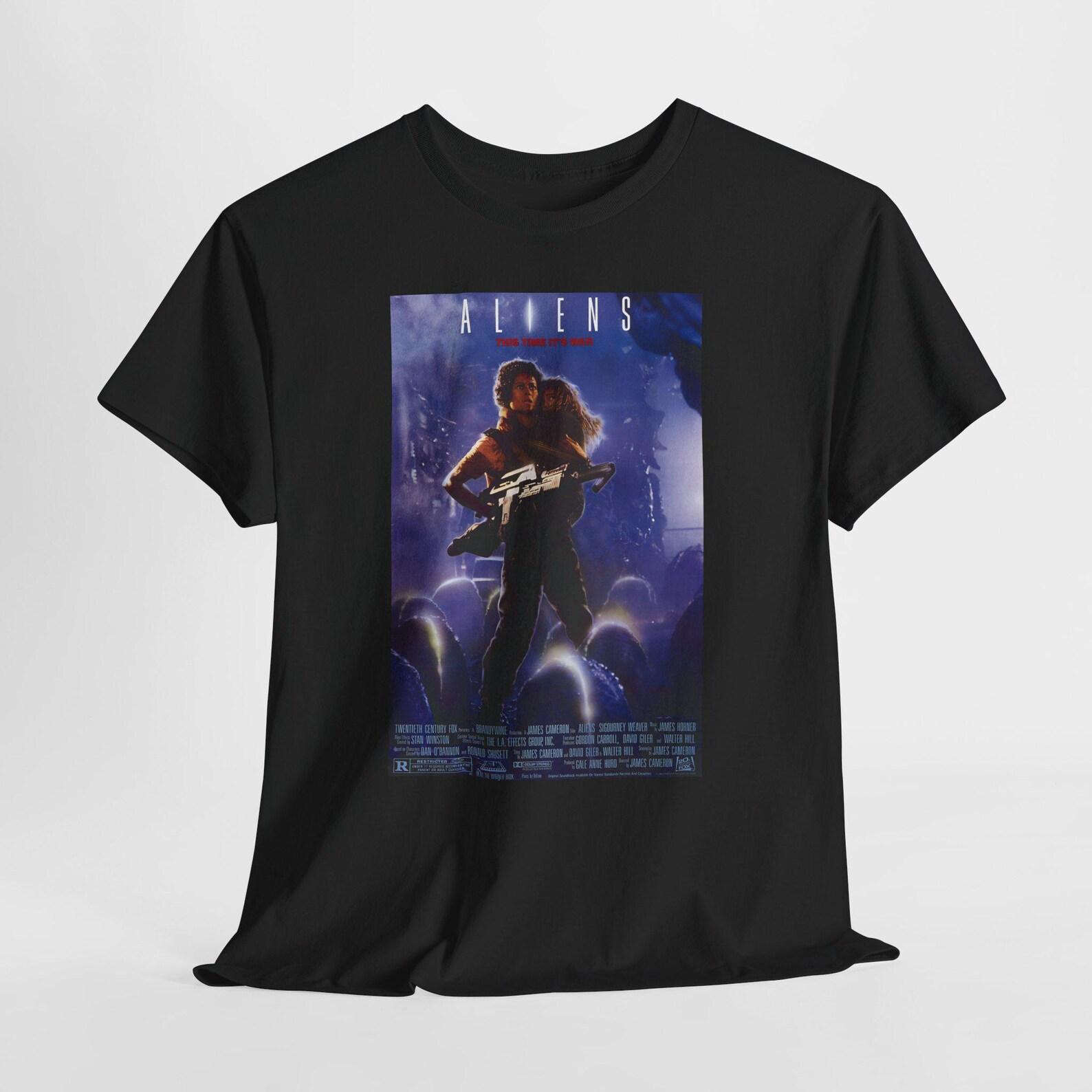 Aliens 1986 xenomorph movie Unisex Heavy Cotton Tee, Graphic Tee, Retro Tee, Classic Action Tee, 80s Movie Shirt, 2XL