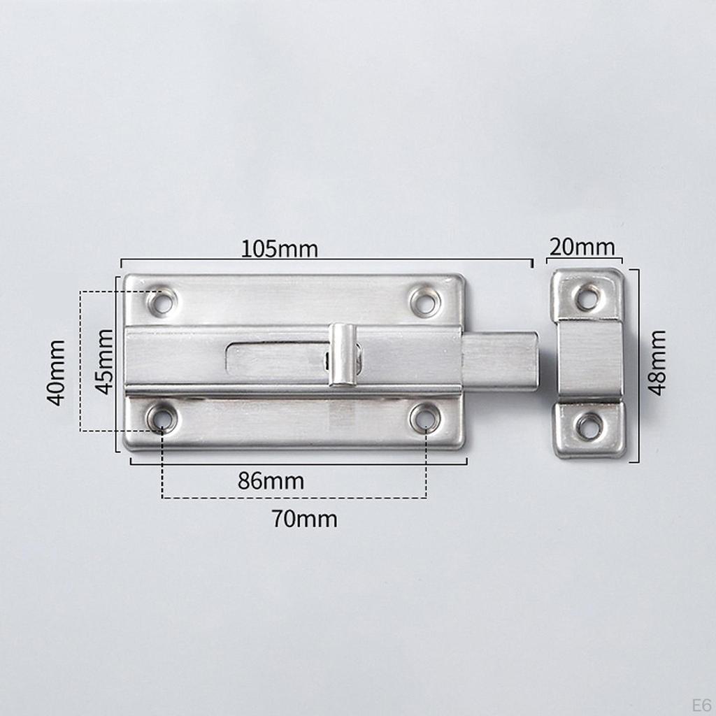Door Bolt Security Slide Latch Lock Easy To Install for