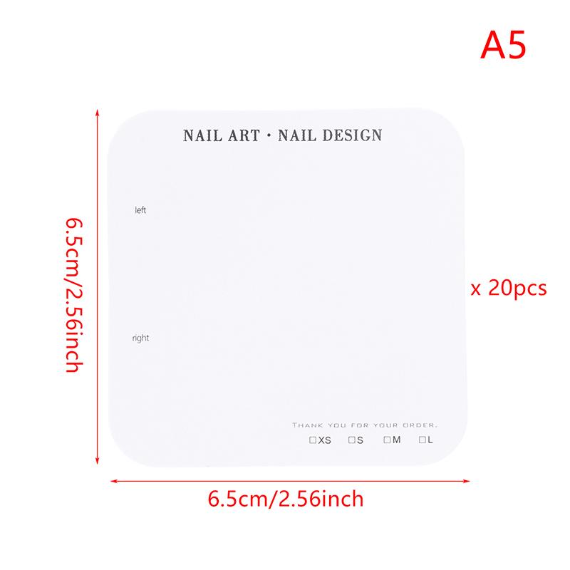 20Sheets Nail Packaging Cards Press-On Nail Display Handmade False Nail Design Swatch Show Cards Manicure Sample Display Salon
