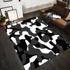 Black and White Camouflage Pattern Carpet1Modern Abstract Art Area Rug Decor Suitable for Use As an Anti-slip1 For1room and Bedroom Sofas
