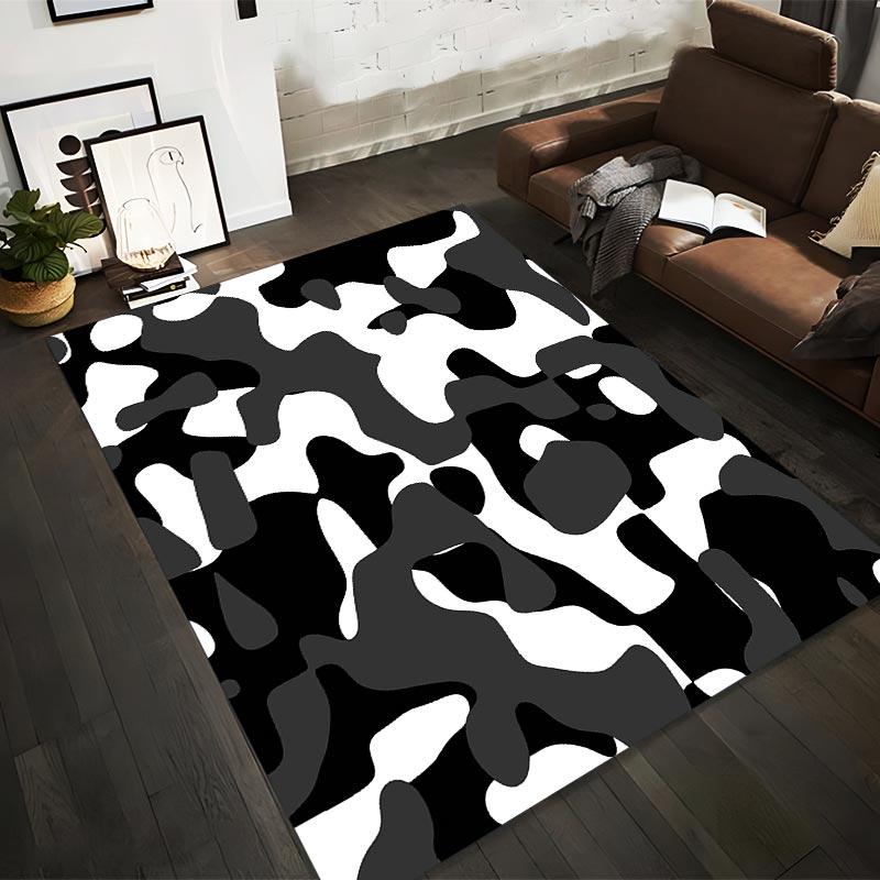 

Black and White Camouflage Pattern Carpet1Modern Abstract Art Area Rug Decor Suitable for use as an anti-slip1 for1room and bedroom sofas 40x60cm( 15x23in )