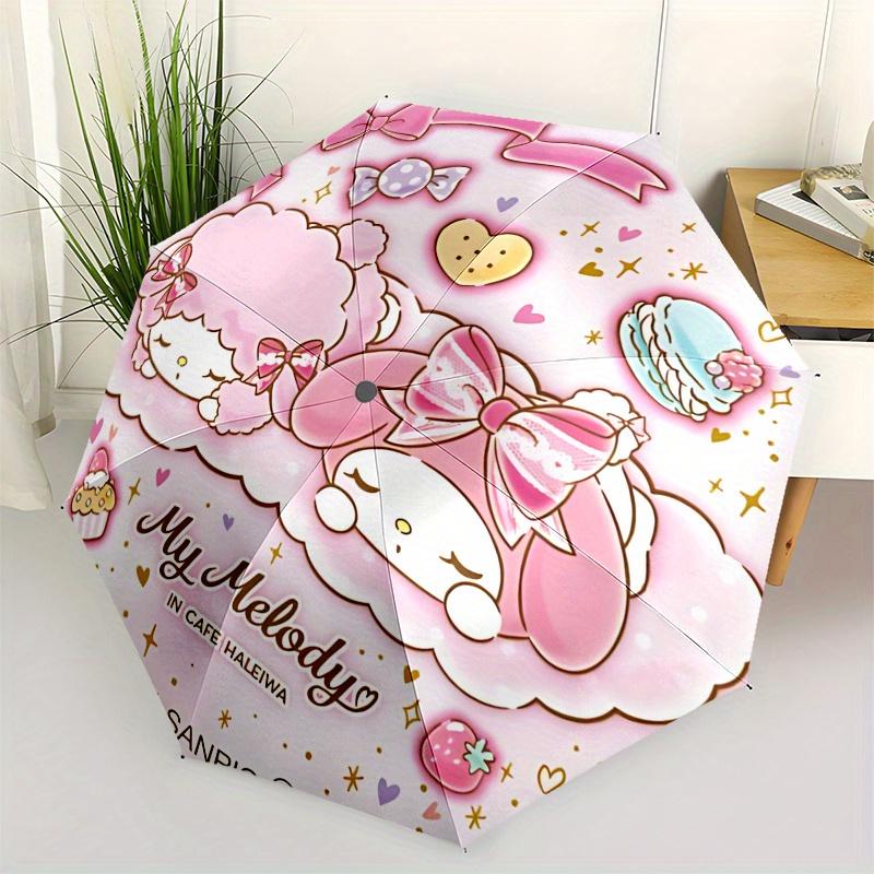 

My Melody, Cafe Haleiwa Automatic opening and closing folding umbrella with 8 rib frame and compact travel design, perfect for all occasions