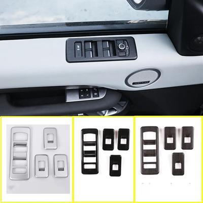 4ks/sada automobilových okenních brýlí Tlačítko spínače zvedání krytu Obložení rámu Vhodné pro Land Rover Discovery 5 LR5 L462 2017-20 Auto příslušenství