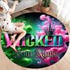 Christmas Baubles Theme Custom Name Round Area Rug Carpet Rug For Living Room Bedroom Sofa Playroom Decor Nonslip Floor Mat