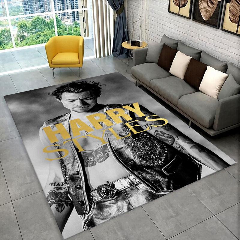 Fashion Harry Styles Singer Star Carpet Rug for Bedroom Living Room Sofa Playroom Doormat Home Decor,Kid Area Rug Non-slip