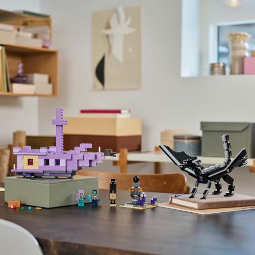 LEGO Minecraft Ender Dragon and End Ship Toy Toy Present Birthday Block Christmas Boys Girls Children 8 Years Old 9 Years Old 10 Years Old Elementary