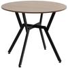 Dining Table, Round Kitchen Table with Black Legs, Anti-slip Foot Pads for Living Room, Dining Room 90 x 76 cm, Brown