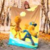 Dog Man Flanellen Dekentje Zacht Warm Alle Seizoenen Plaid, Ontwerp voor Kamperen, Autoreizen, Wandelen Bank, Bed, Kantoor Perfect Cadeau voor Feestjes