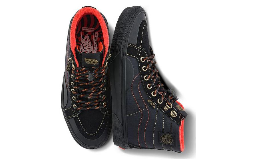 Sk8 Spitfire Wheels x Sk8 Skate Vans-Hi Reissue 'Black Flame' VN000D1EBFM