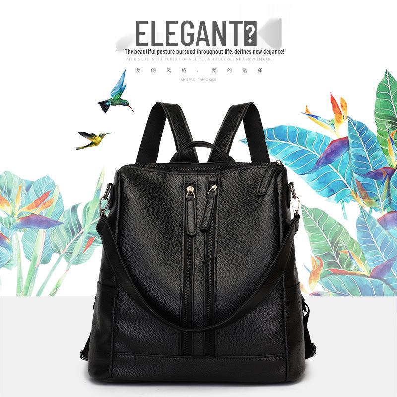 Korean Style Women's Backpack 2024: Trendy, Large Capacity, Soft Leather for Casual Outings & Travel