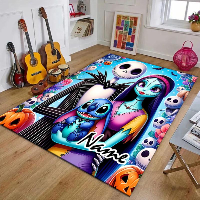 Custom Jack Mat Personalized Name, Polyester Washable Indoor Entryway Rug, Gift for Christmas, Easter, Thanksgiving Day