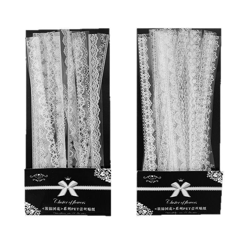 30 Stück/Beutel Florale Spitze Skalierbare Scrapbooking-Aufkleber PET Transparente Abziehbilder für DIY Handkonto Handyhülle Spiegel Bastelarbeiten