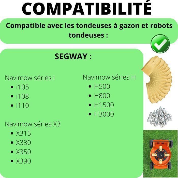Lama di ricambio per robot tagliaerba Segway Navimow i105 i108 i110 X315 X330 X350 X390 H500 H800 H1500 H3000 [confezione da 45]