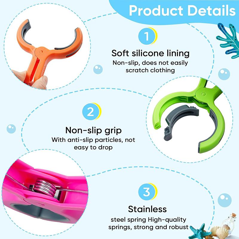 8Pcs Beach Towel Clips Set for Beach Chairs Strong Grip Clothes Pegs Large Non-Slip Towel Pegs Clothespins for Hanging Clothes