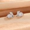 Chic Diamond Bunny Stud Earrings for Women