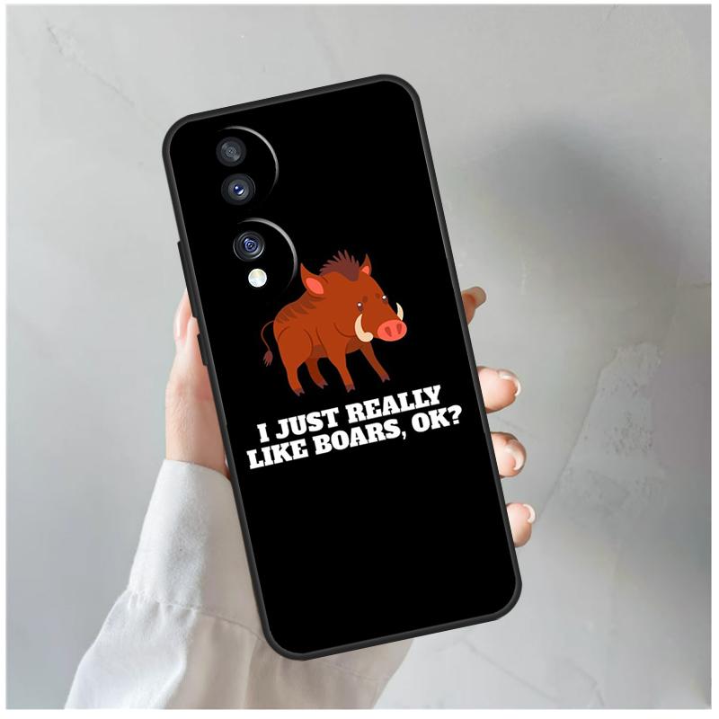 

Cute wild boar funny Cartoon For Honor Magic 8 7 6 5 Pro Case For Honor 400 200 Lite 90 70 50 X8c X8b X9a X9b X9c X9d Win Honor Magic7 Pro