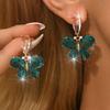 Korean-Style Exquisite Niche Diamond-Encrusted Butterfly Earrings, Simple Fashion Temperament Gentle Commuter Earrings