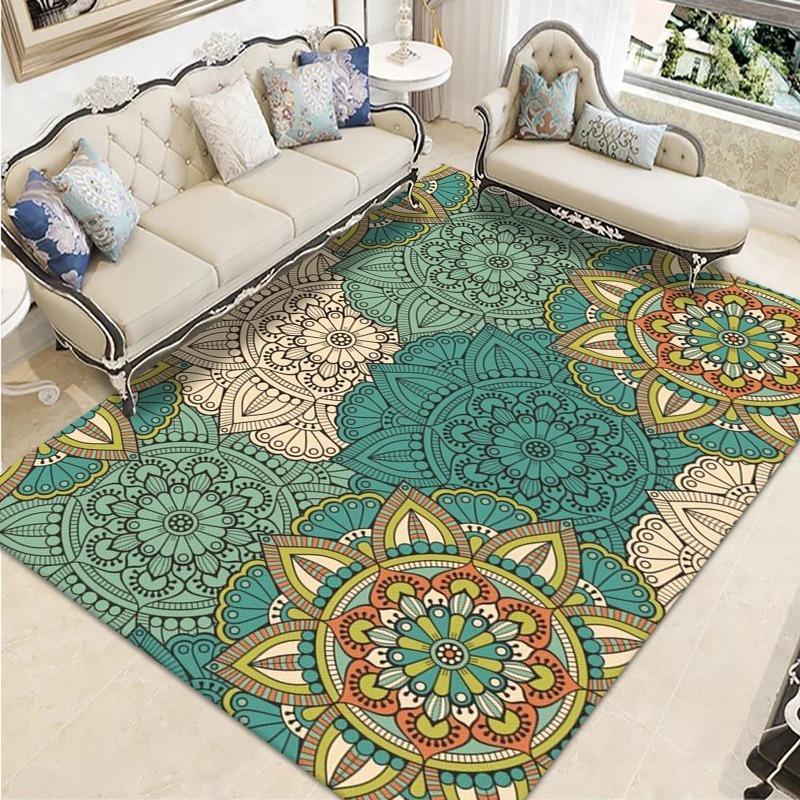 Retro Europe Persia Ethnic Style Carpet Party Living Room Sofa Bedroom Bedside Study Entrance Door Rug Non-slip Home Decor Mat