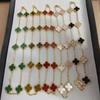 Black Onyx 10-flower Necklace Double-sided Four-leaf Clover Choker Luxury Necklace for Women