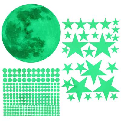Star Moon Circle Night Starry Stylish and Perfect for and Darkness [Suitcase Company] Glow-in-the-Dark Stickers, Space, Sky, Sky, Cute, Kids' Rooms,