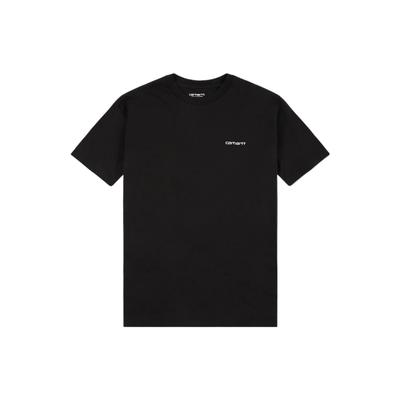 Camiseta Masculina Preta com Logo Bordado Gola Redonda Manga Curta I030435-0D2-XX
