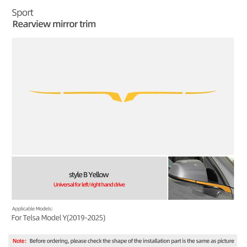 Für Tesla Model 3 Highland 2026 Model Y Juniper Auto Rückspiegel Zierleiste Farbwechsel Folie Dekorationsaufkleber Zubehör