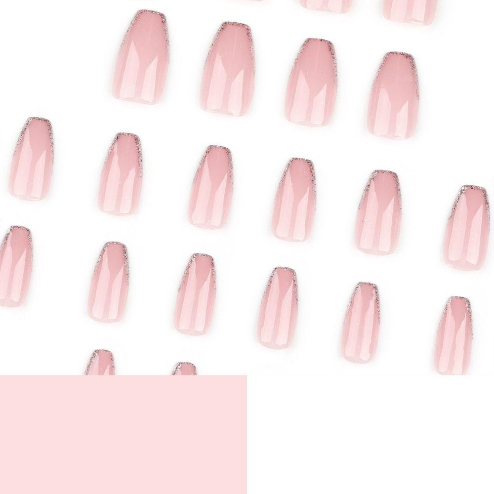 Pure Color False Nails Long Ballerina Nail Tips Fashion Press On Nails  Women Girls