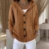 Cardigan Lungo con Cappuccio e Bottoni a Manica Lunga da Donna per Primavera Autunno Capospalla Casual